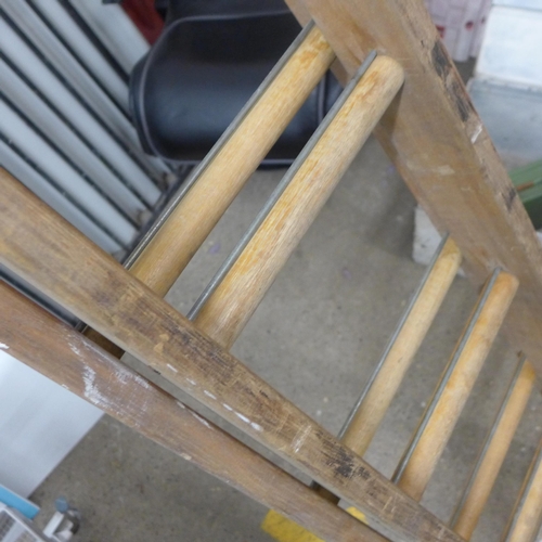 2424 - Double 13 rung wooden ladder