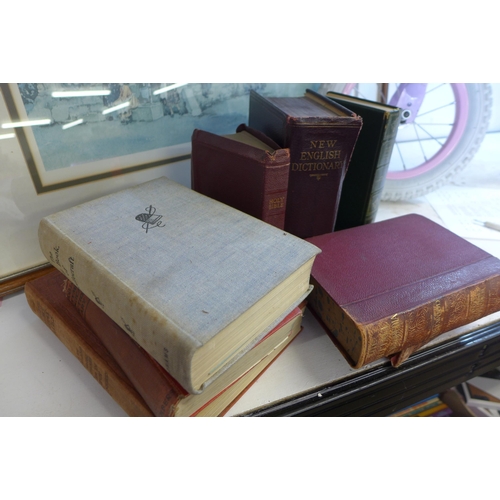 2090 - Bag of early books incl. Holy Bible, Collins Dictionary, Charles Dickens, etc.