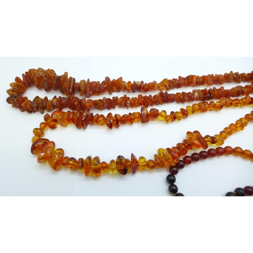 1297 - Two amber necklaces