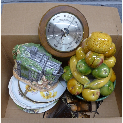 1124 - Collectors plates including Border fine bone china fairy plates and a ceramic fruit bowl **PLEASE NO... 