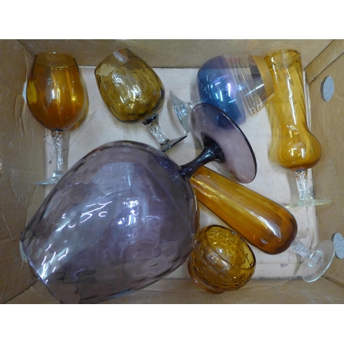 1138 - Coloured brandy glasses, etc. **PLEASE NOTE THIS LOT IS NOT ELIGIBLE FOR POSTING AND PACKING**