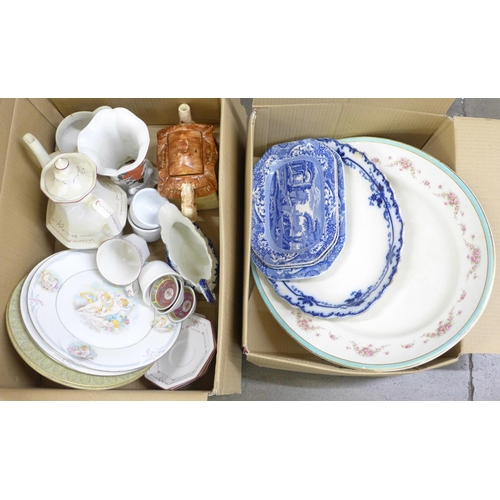 1147 - A collection of decorative items including Copeland Spode Italian blue and white plates, a part tea ... 