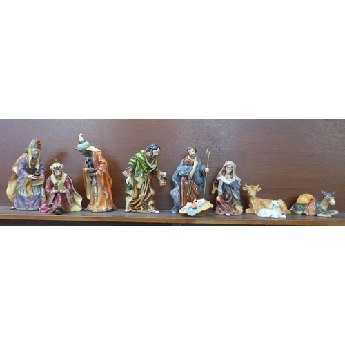 609 - A collection of Leonardo Christmas Nativity figures