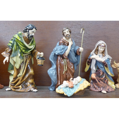 609 - A collection of Leonardo Christmas Nativity figures