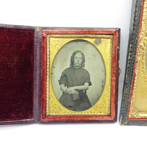 632 - Three Ambrotype framed photographs