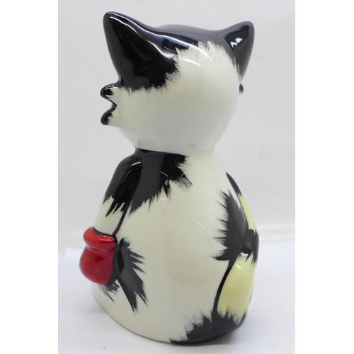 634 - A Lorna Bailey Ali the Cat, 15cm, signed on the base