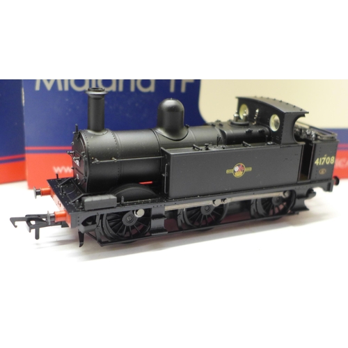 645 - Bachmann Branch-Line model railway, Midland Class 1F 41708, BR black later crest and a horse box, bo... 