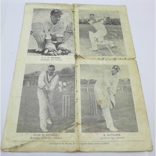 651 - Cricket interest : England v South Africa 1951 photographic souvenir and fixture list