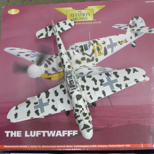 696 - A 1:32 scale Messerschmitt Bf109G-2-yellow 12, boxed