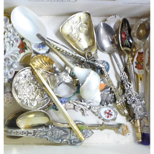 701 - Collectors spoons, brass caddy spoons etc.