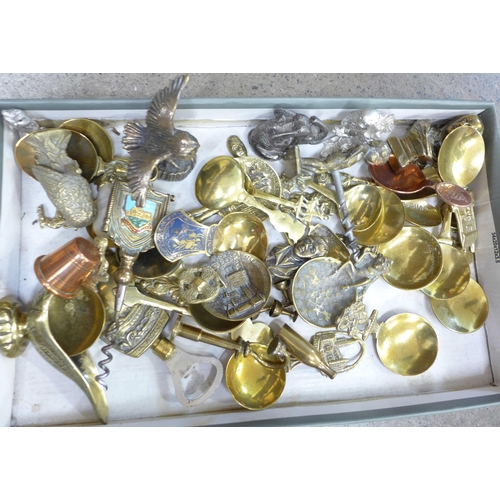 701 - Collectors spoons, brass caddy spoons etc.