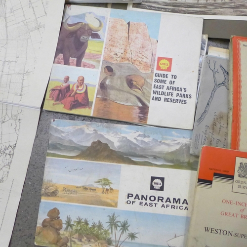 715 - Mixed ephemera, a small box of road maps, travel guides and flag magazines, both UK and foreign