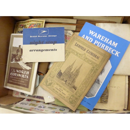 715 - Mixed ephemera, a small box of road maps, travel guides and flag magazines, both UK and foreign