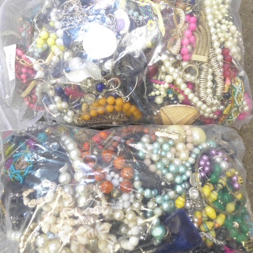 738 - Two bags of fashion jewellery