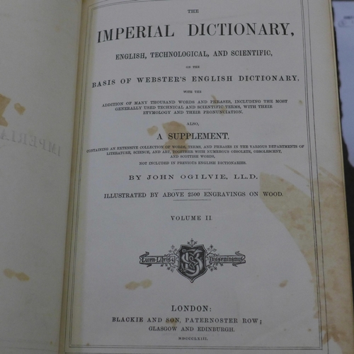 766 - Books; Imperial Dictionary, English, Technological and Scientific in two volumes with over 2500 wood... 