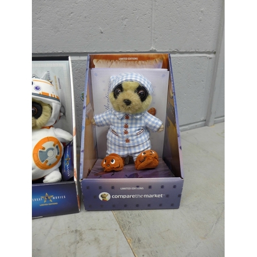 1126 - Four Yakov's Toyshop Meercat soft toy collectables **PLEASE NOTE THIS LOT IS NOT ELIGIBLE FOR POSTIN... 