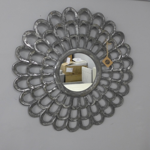 1392 - An Odyssey metallic effect silvered wall mirror (2060640)   #