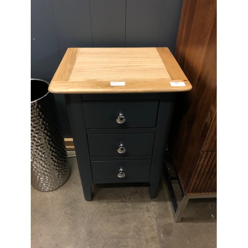 1399 - A Bergen blue painted oak small bedside table *This lot is subject to VAT