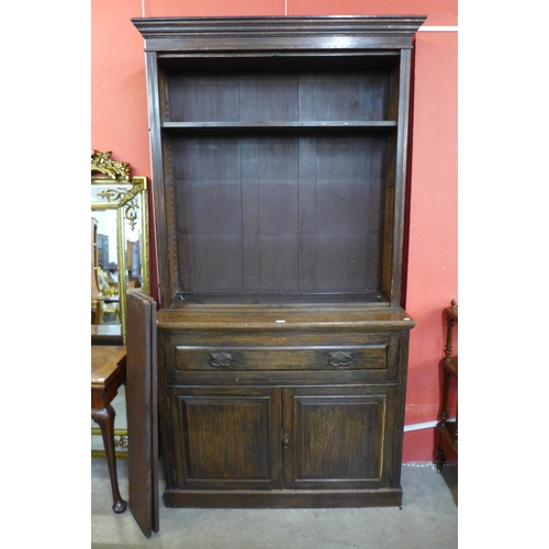 13 - A Victorian oak secretaire bookcase