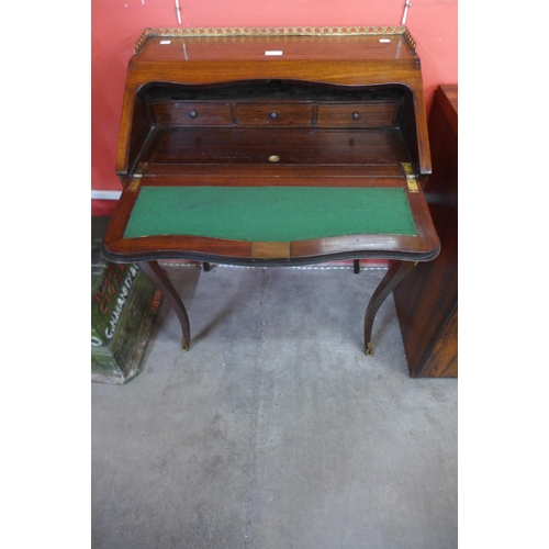 15 - A 19th Century French rosewood, gilt metal and floral marquetry inlaid bureau de dame