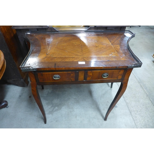 170 - A 19th Century French inlaid mahogany lady's two drawer writing table