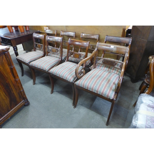 173 - A set of eight Regency mahogany dining chairs