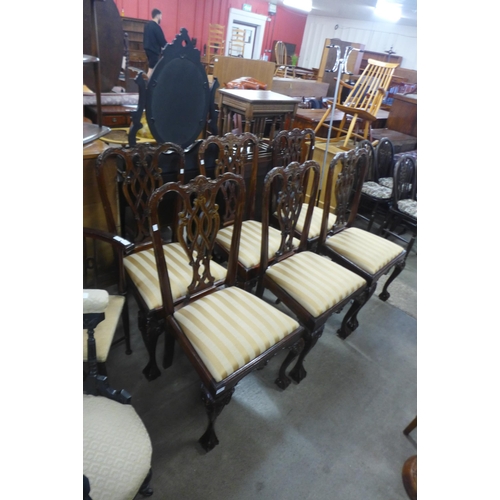 221 - A set of six Chippendale Revival mahogany dining chairs