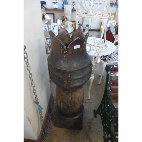 281 - A Victorian terracotta glazed chimney pot, a/f