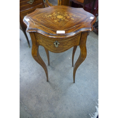 35 - A 19th Century French rosewood and floral marquetry inlaid gueridon table