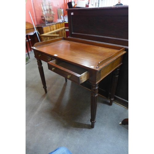 49 - A George IV mahogany single drawer writing table, manner of Gillows, Lancaster