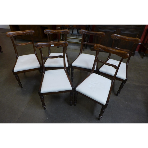 53 - A set of six William IV rosewood dining chairs