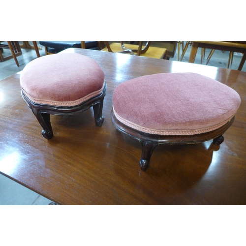 8 - A pair of Victorian mahogany footstools