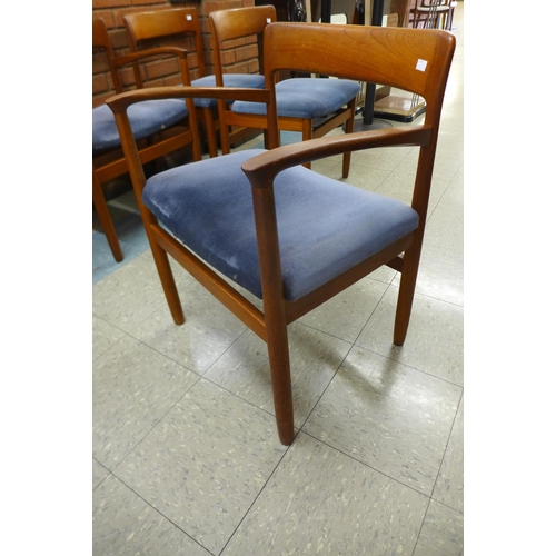 86 - A set of six Danish teak dining chairs