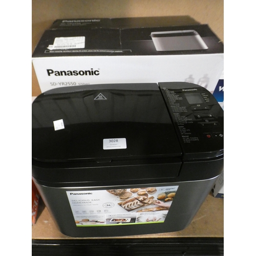 3028 - Panasonic Bread Maker (model:- SD-YR2550SXC), RRP £134.99 + VAT (232-77) * This lot is subject to VA... 