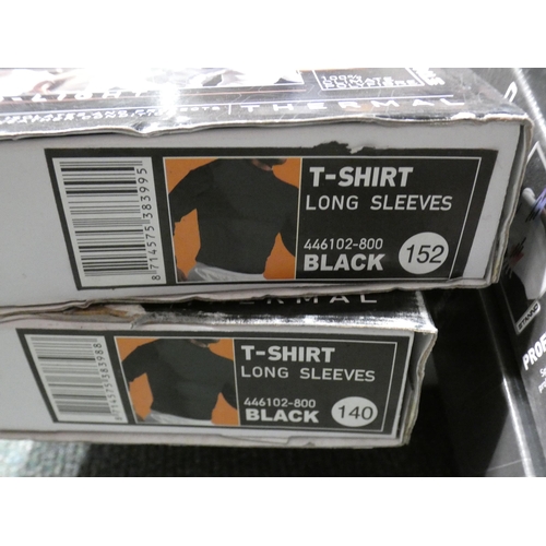 3053 - 6 Boxes of men's long-sleeve black thermal underwear tops * This item is subject to VAT