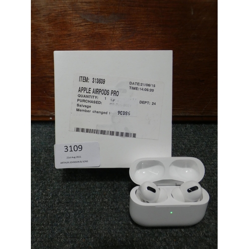 3109 - Apple Airpods Pro (model:- MWP22ZM/A), RRP £189.99 + VAT         (232-139) * This lot is subject to ... 