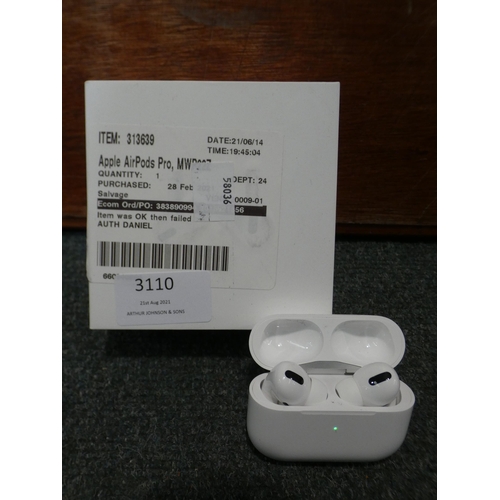 3110 - Apple Airpods Pro (model:- MWP22ZM/A), RRP £189.99 + VAT         (232-140) * This lot is subject to ... 