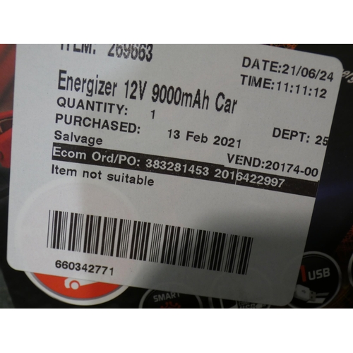 3123 - Energizer 9000 12v Jumpstarter (model:- 50806A) (232-210) * This lot is subject to VAT