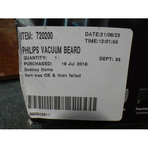 3128 - Philips Vacuum Beard Trimmer (model:- BT7202/13) (232-229) * This lot is subject to VAT