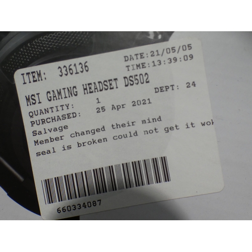 3161 - MSi Gaming Headset (DS502) * This lot is subject to vAT