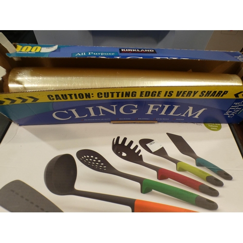 3270 - Kirkland Signature Clingfilm (345mm/400m), Joseph Joseph Elevate Tool Set and Blue Vinyl Gloves (M/L... 