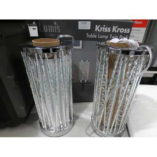 3278 - DAR Lighting Kriss Kross Touch Lamp (232-142) * This lot is subject to VAT