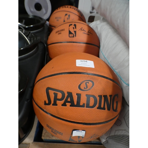 3294 - Three Spalding NBA Basketball (232-408, 409, 410) * This lot is subject to VAT