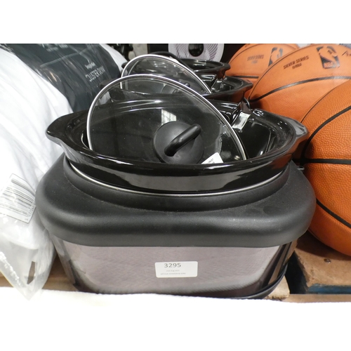 3295 - MPL Black Triple Slow Cooker (232-405) * This lot is subject to VAT