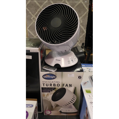 3360 - Silentnight Oscillating Turbo Fan (232-208) * This lot is subject to VAT