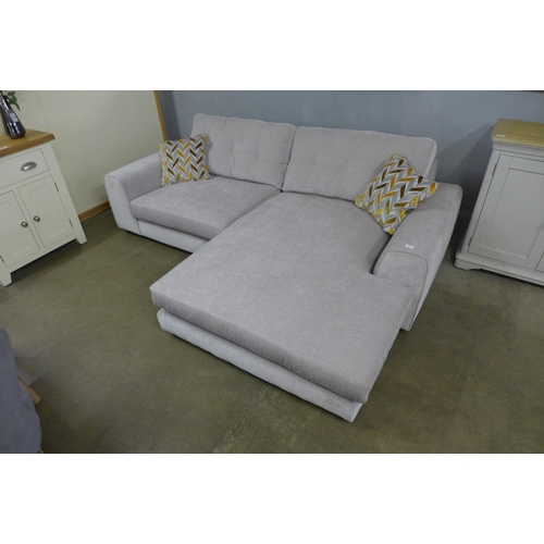 1312 - A designer grey upholstered corner sofa/chaise