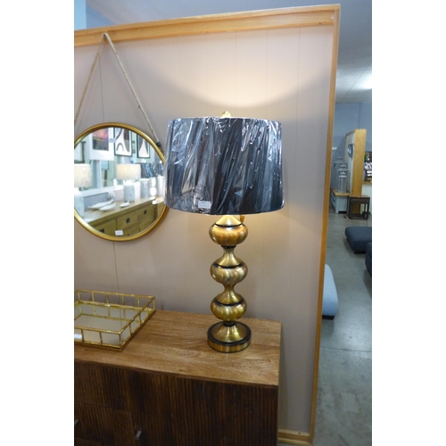 1330 - A Santiago bronze lamp with black velvet shade, height 92cm (2070345)   #