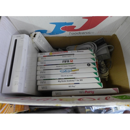 2090 - Wii console with qty. of games - W