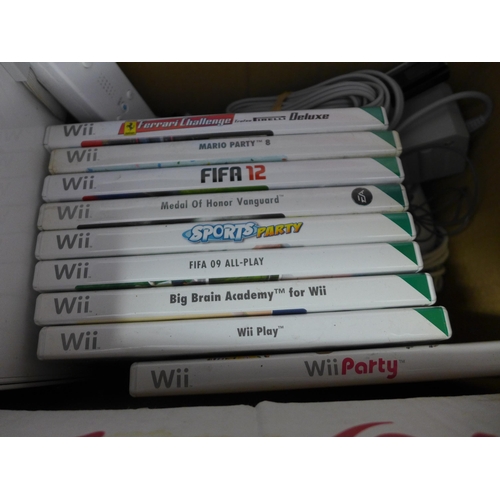 2090 - Wii console with qty. of games - W