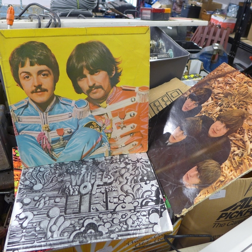 2155 - Box of approx. 50 LPs including Cream, The Beatles, etc.